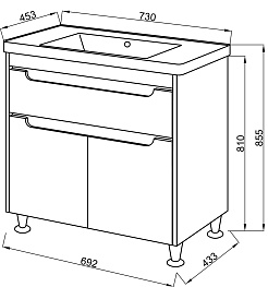 Ceruttispa Мебель для ванной Эмилия grey 70 – фотография-4