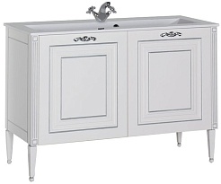 Aquanet Тумба под раковину Паола 120 белый/серебро – фотография-1