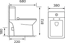 Azario Унитаз-компакт Glory AZ-49 безободковый с бачком с сиденьем микролифт белый – фотография-17