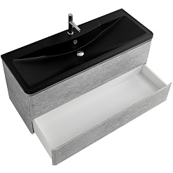 BelBagno Тумба с раковиной Albano 120 подвесная Cemento Verona Grigio с раковиной BB1200/455-LV-ART-ALR-NERO – фотография-4