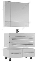 Aquanet Тумба с раковиной Верона 90 подвесная белая – фотография-3