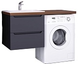 Jorno Тумба с раковиной Wood 120 серая под стиральную машину столешница тёмная
