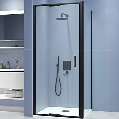 RGW Душевой уголок Stilvoll SV-135B 100x100 профиль черный стекло прозрачное – фотография-1