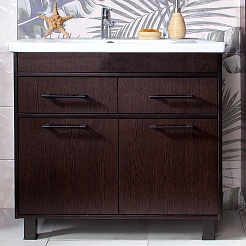 Бриклаер Мебель для ванной Чили 90 венге – фотография-2