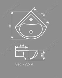 Onika Тумба с раковиной Малютка 33 угловая – фотография-4