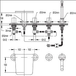 Cezares Смеситель СASCADO-BVD5-01 на борт ванны – фотография-2