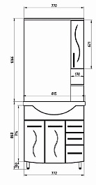 ASB-Mebel Зеркальный шкаф Грета 80/1 – фотография-4