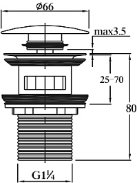 Milacio Донный клапан Ultra MCU.050.GD золото – фотография-3