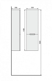 Jorno Шкаф пенал Moduo Slim 33/115 белый – фотография-3