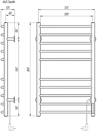 Domoterm Полотенцесушитель электрический Классик DMT 109-10 50x86 TBOX EK R хром – фотография-4