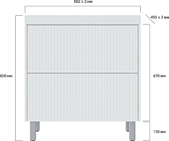 Vivon Тумба с раковиной Kristi 80 белая матовая рифленая – фотография-14