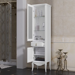 Opadiris Шкаф-пенал для ванной Лоренцо 45 белый L – фотография-2