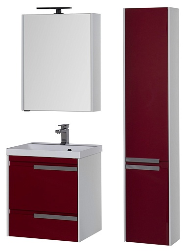Aquanet Тумба с раковиной "Тиволи 60" бордо – фотография-2