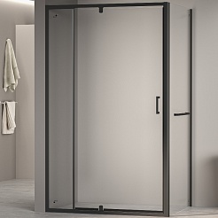 RGW Душевой уголок Passage PA-078-1B (PA-008B + Z-060-2B) 110x80 профиль черный стекло прозрачное – фотография-1