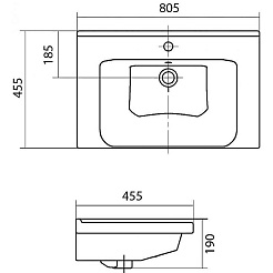 Equil Раковина мебельная Миранда 80 накладная глянцевая белая – фотография-3