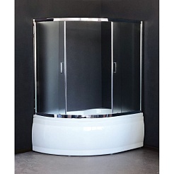 Royal Bath Душевая штора RB150ALP-C-CH (хром/6 мм матовое) – фотография-1