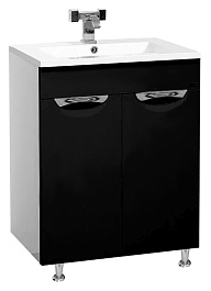 Misty Мебель для ванной Кристи 60 с б/к черная, эмаль – фотография-3