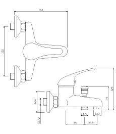 Rossinka Смеситель Y40-31 для ванны с душем – фотография-2