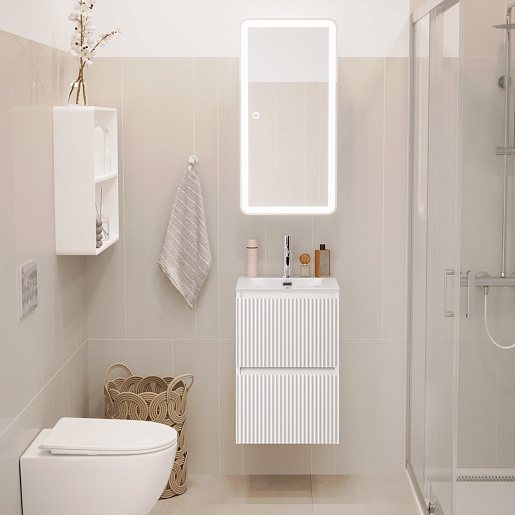 BelBagno Тумба с раковиной Uno mini 40 подвесная Bianco Opaco с раковиной BB-8099-3-40 – фотография-14