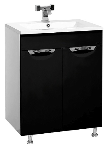 Misty Мебель для ванной Кристи 60 с б/к черная, эмаль – картинка-3