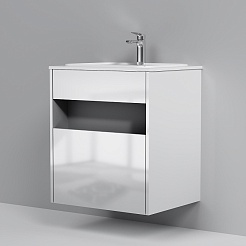 Am.Pm Тумба с раковиной Func 60 подвесная белая глянцевая – фотография-3