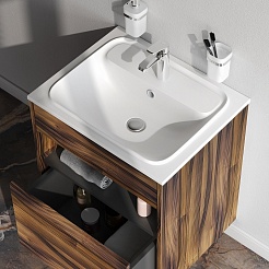 Am.Pm Мебель для ванной Func 60 подвесная темное дерево – фотография-8