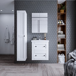 Бриклаер Тумба под раковину Хелена 60 рамочная белая – фотография-7