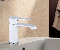 Frap Смеситель для раковины H41 F1041 белый/хром – фотография-2