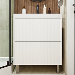 Vivon Тумба под раковину Kristi 70 белая матовая рифленая – фотография-5