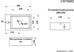 Ceruttispa Раковина накладная 48 CR7098D белая – фотография-4
