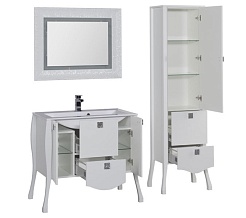 Aquanet Мебель для ванной "Мадонна 90" белая с кристаллами Swarovski (168917) – фотография-6