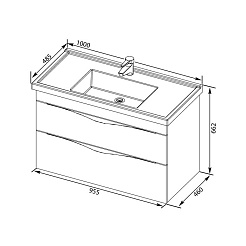 Aquanet Мебель для ванной "Эвора 100" серый антрацит – фотография-10