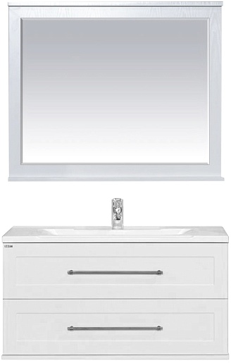 Misty Тумба с раковиной Марта 100 подвесная белая – фотография-2