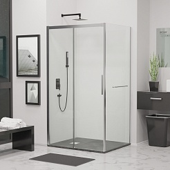 RGW Душевой уголок Leipzig LE-41-1 (LE-12 + Z-060-2) 160x80 профиль хром стекло прозрачное – фотография-2