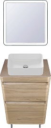 Style Line Мебель для ванной напольная Атлантика 60, ясень перламутр, столешница MI01 – фотография-1