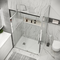 Grossman Боковая стенка Cosmo 70x195 профиль хром стекло прозрачное – фотография-5