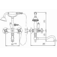 Cezares Смеситель ATLANTIS-NOSTALGIA-VDF2-02 для ванны с душем – фотография-2