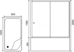 Royal Bath Душевой уголок 100/80 BP RB8100BP-T-BL-R – фотография-5