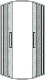 Grossman  Душевой уголок Cosmo 90x90x195 четверть круга профиль хром стекло шиншилла – фотография-2