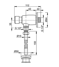 Alcaplast Кнопочный сливной вентиль для писсуара ATS001 – фотография-2