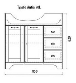 Dreja Тумба с раковиной Antia 90 L белая – фотография-3