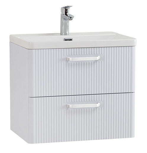 BelBagno Тумба с раковиной Due 60 подвесная Белый металлик ручки Белые – фото-1