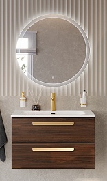 BelBagno Мебель для ванной Eco Cer-N 80 CZR-8095-80 орех шоколад софт ручки сатиновое золото – фотография-1