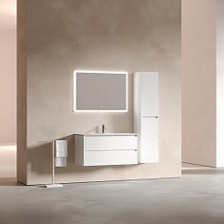 Sancos Тумба с раковиной Libra 100 белый глянец раковина Element 101 CN7003 – фотография-8