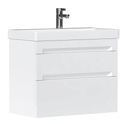 Equil Тумба под раковину Corner 70 2 ящика подвесная белая – фотография-1