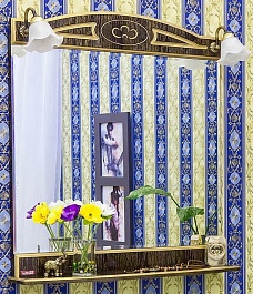 Sanflor Зеркало Адель 82 венге/патина золото – фотография-1