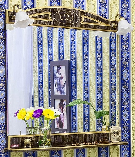 Sanflor Зеркало Адель 82 венге/патина золото – фото-1