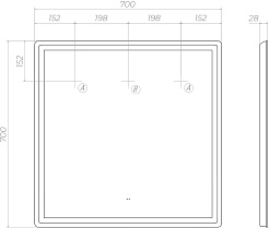 Vigo Зеркало Geometry Classic 700 с бесконтактным выключателем – фотография-5