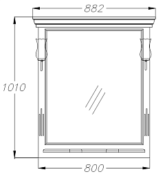 Opadiris Зеркало для ванной Риспекто 85 орех антикварный – фотография-3