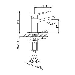 Frap Смеситель для раковины H61 F1061 хром – фотография-2
